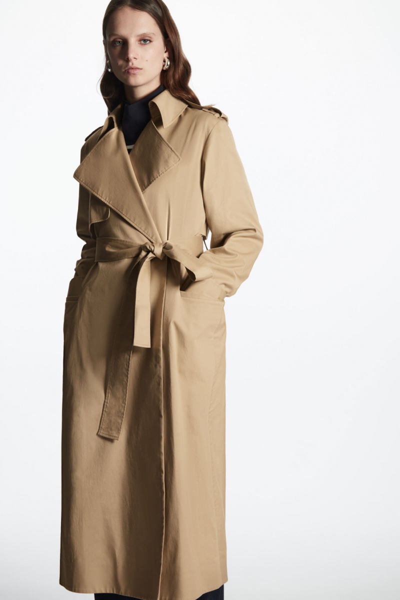 Women's COS Belted Trench Coats Beige NZ-56TMVQJIL