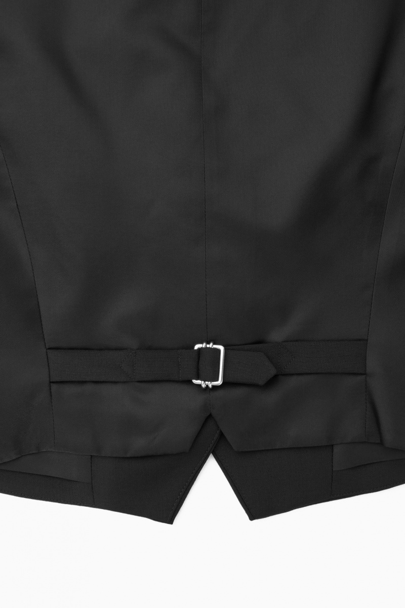 Women's COS Belted Wool Vest Black NZ-80HLPMVRW