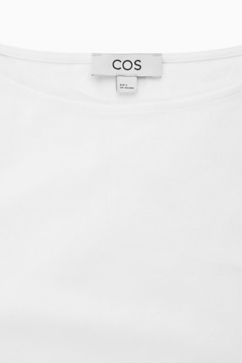 Women's COS Boat-Neck Tank Top White NZ-67CKDYAZN