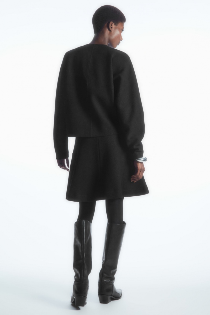 Women's COS Boiled-Wool Mini Skirt Black NZ-36DCMETKG