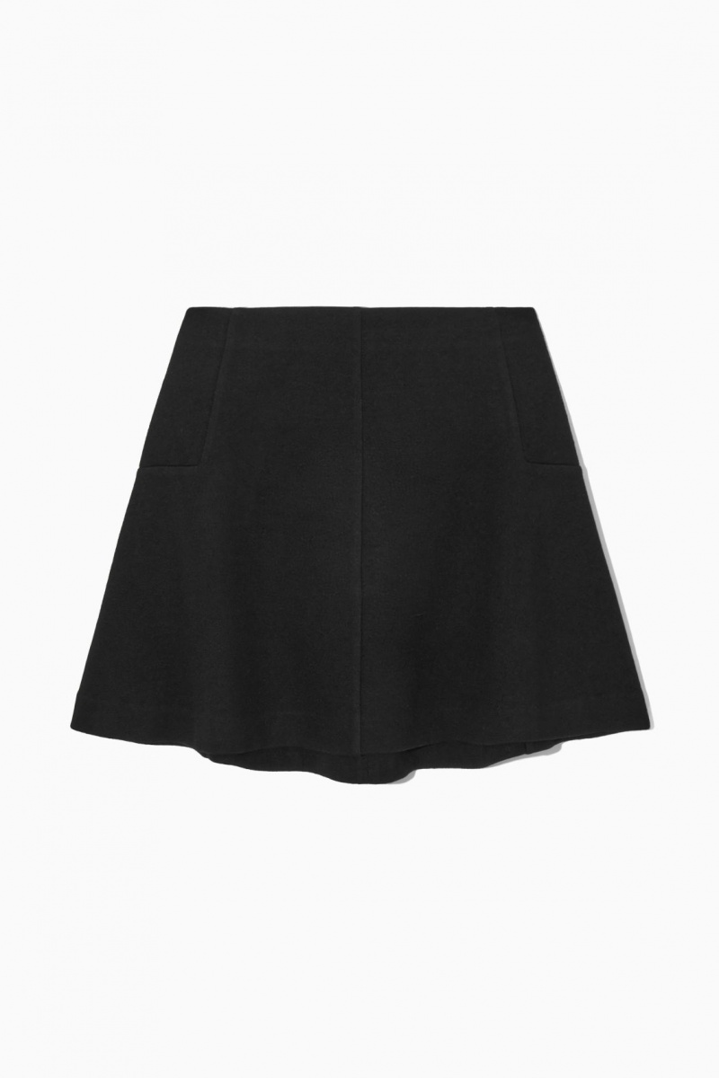Women's COS Boiled-Wool Mini Skirt Black NZ-36DCMETKG