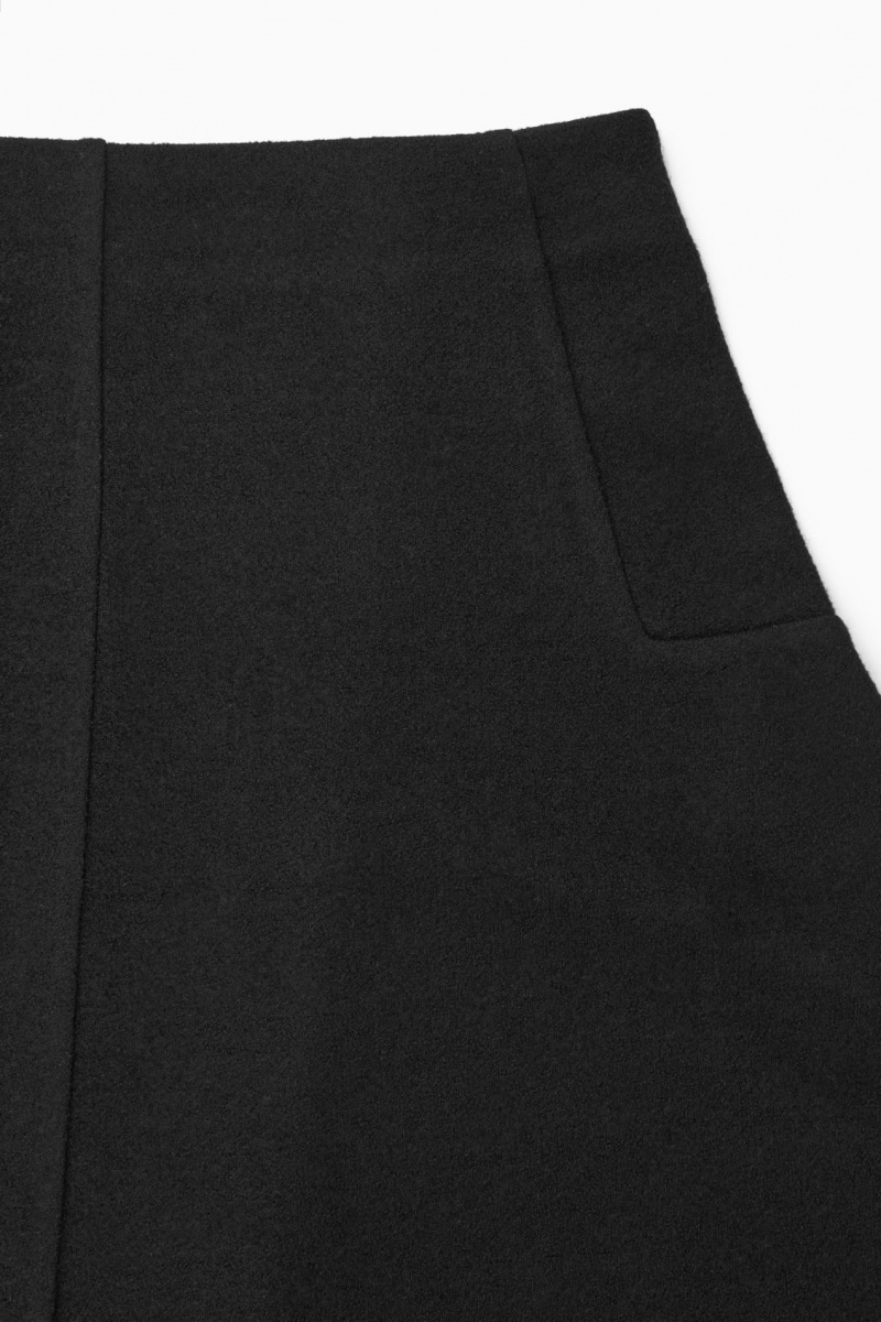 Women's COS Boiled-Wool Mini Skirt Black NZ-36DCMETKG