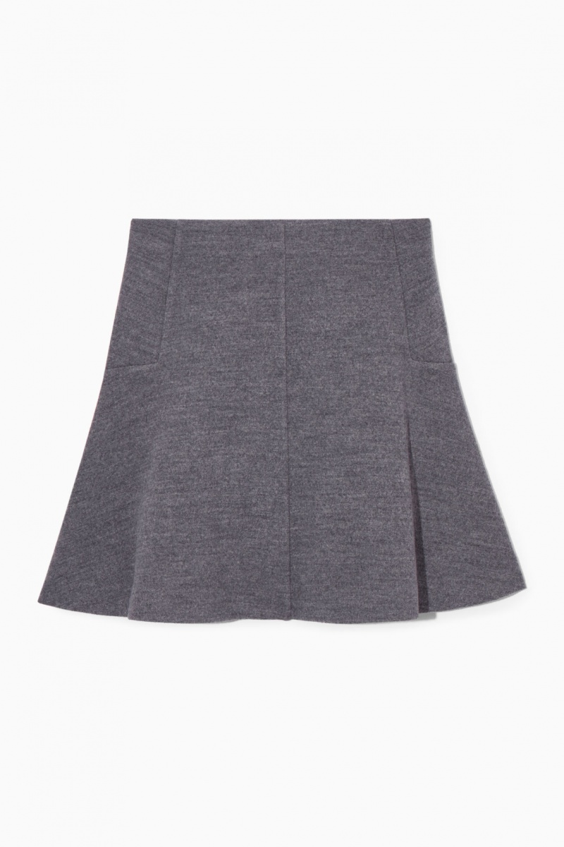 Women's COS Boiled-Wool Mini Skirt Dark Grey NZ-82RFIJNEY