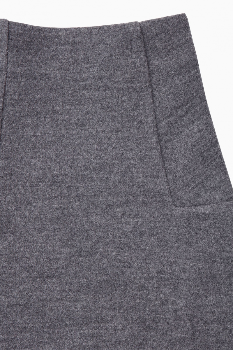 Women's COS Boiled-Wool Mini Skirt Dark Grey NZ-82RFIJNEY