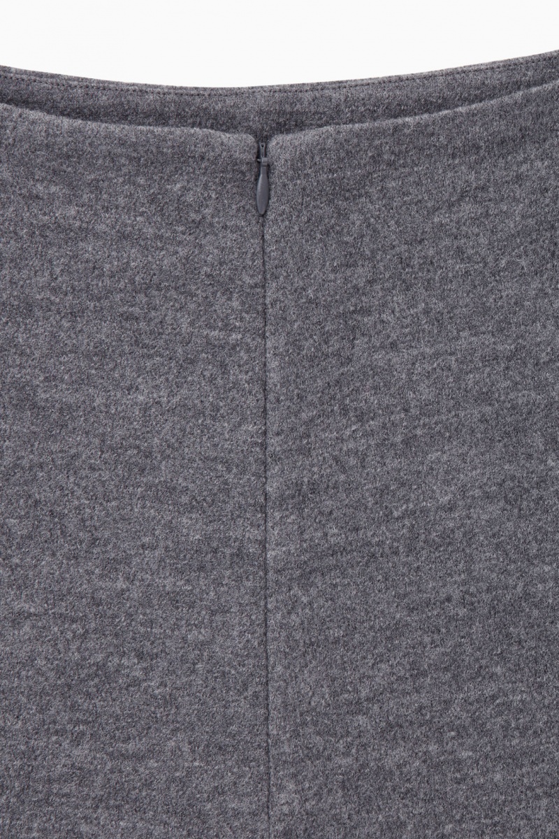 Women's COS Boiled-Wool Mini Skirt Dark Grey NZ-82RFIJNEY