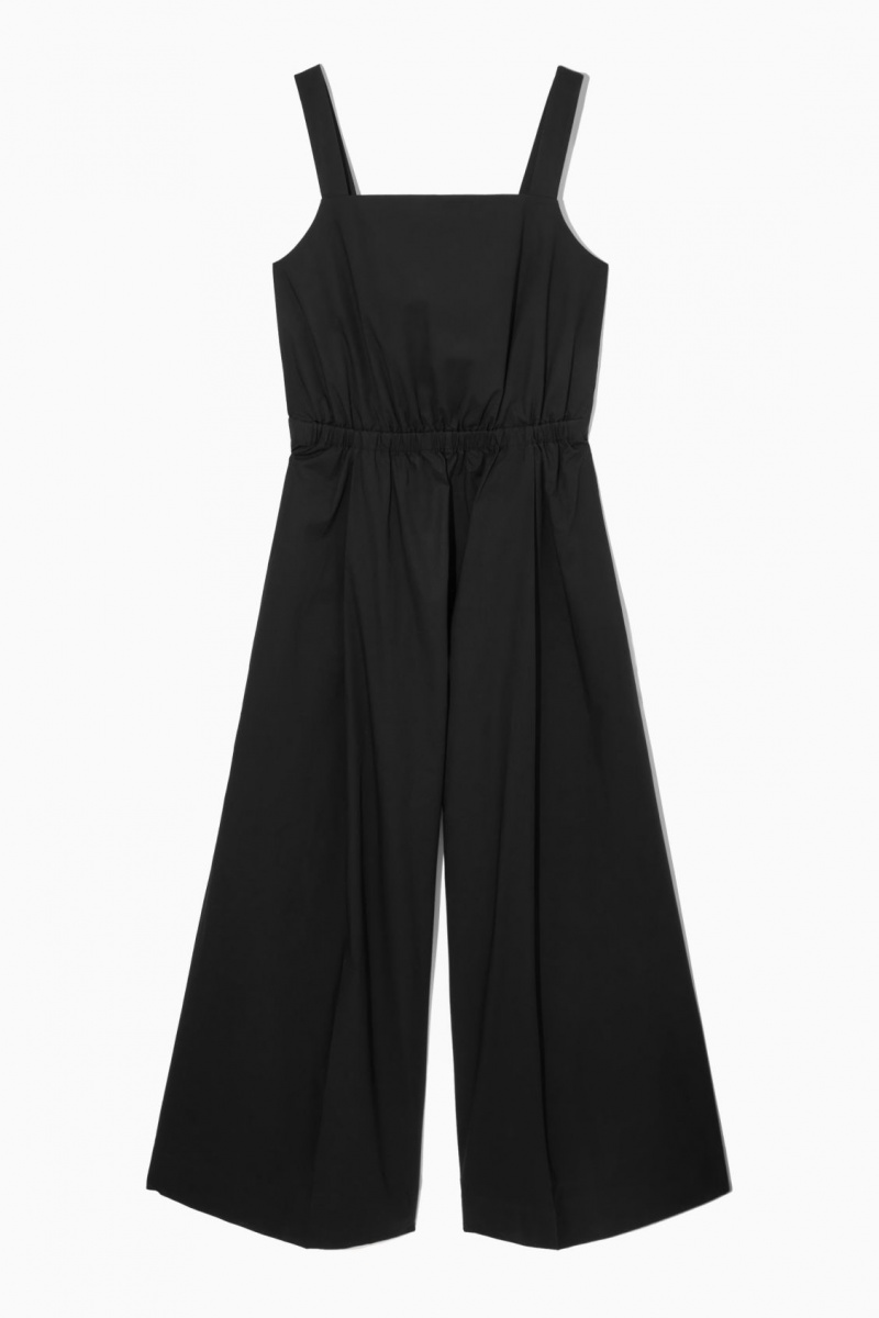 Women's COS Bow-Back Wide-Leg Jumpsuit Black NZ-85FWUDYVE