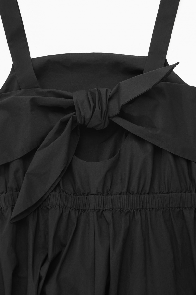 Women's COS Bow-Back Wide-Leg Jumpsuit Black NZ-85FWUDYVE