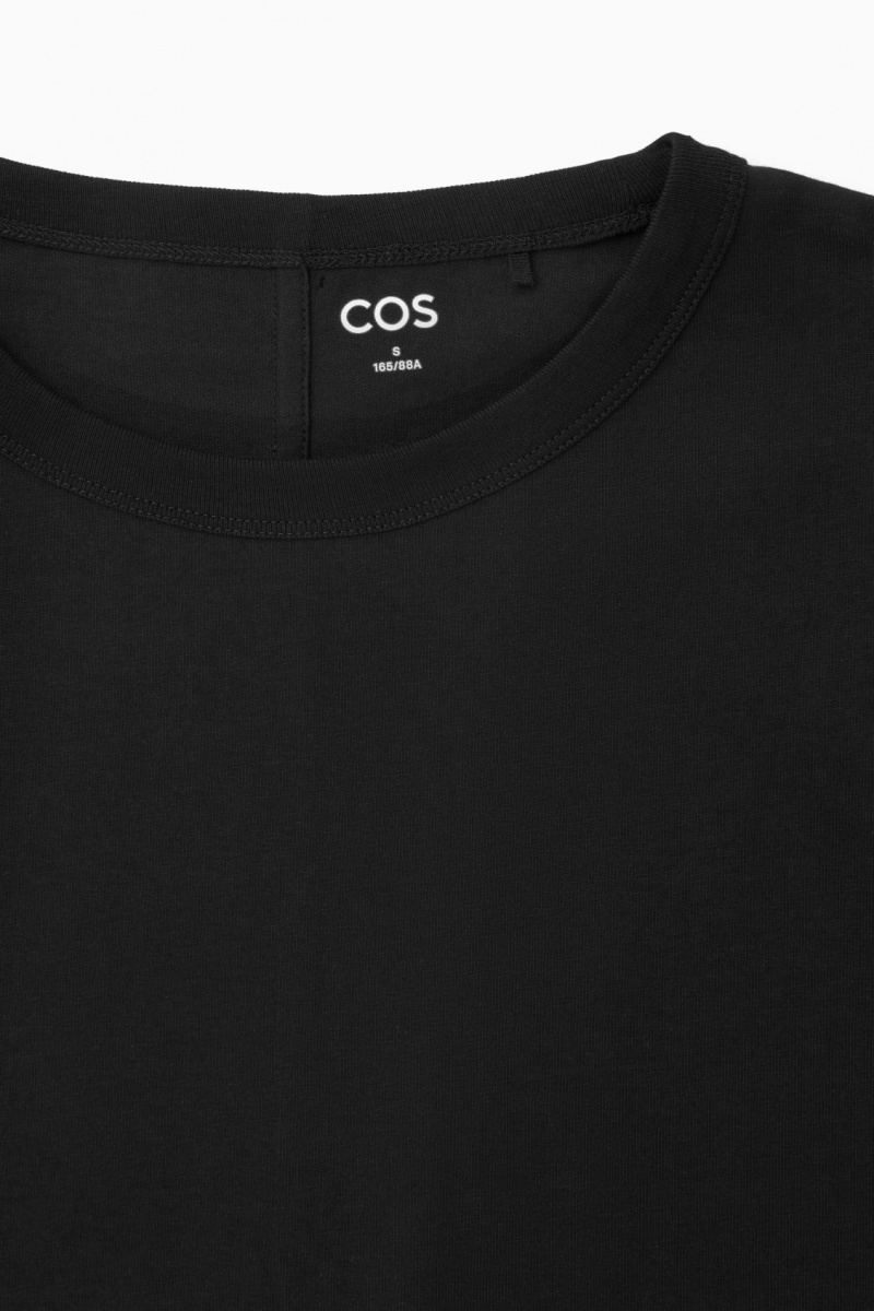 Women's COS Boxy Long-Sleeved T-Shirt Black NZ-21DEUIRMP