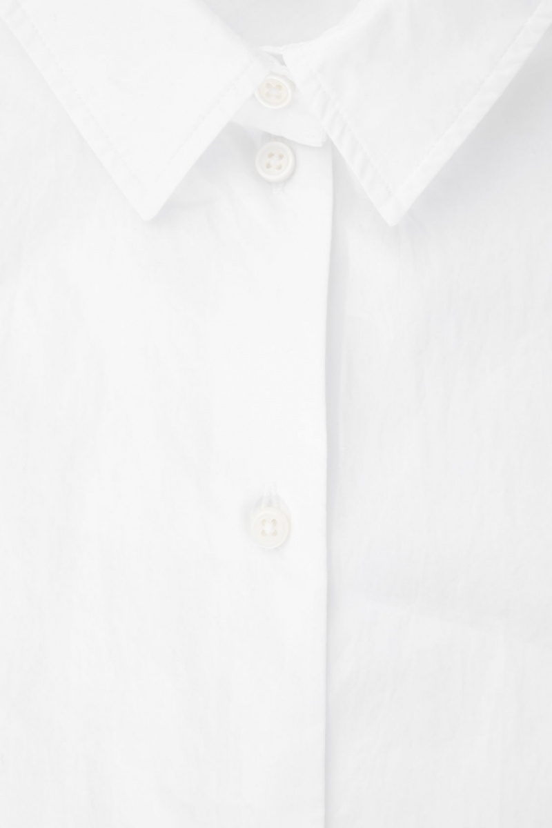 Women's COS Boxy Short-Sleeved Poplin Shirts White NZ-85MBYAUTR