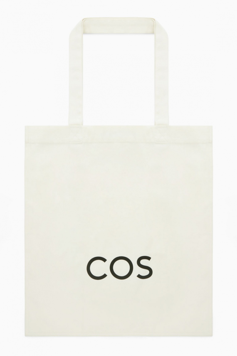 Women's COS Canvas Tote Bags White NZ-12SFEKNOC
