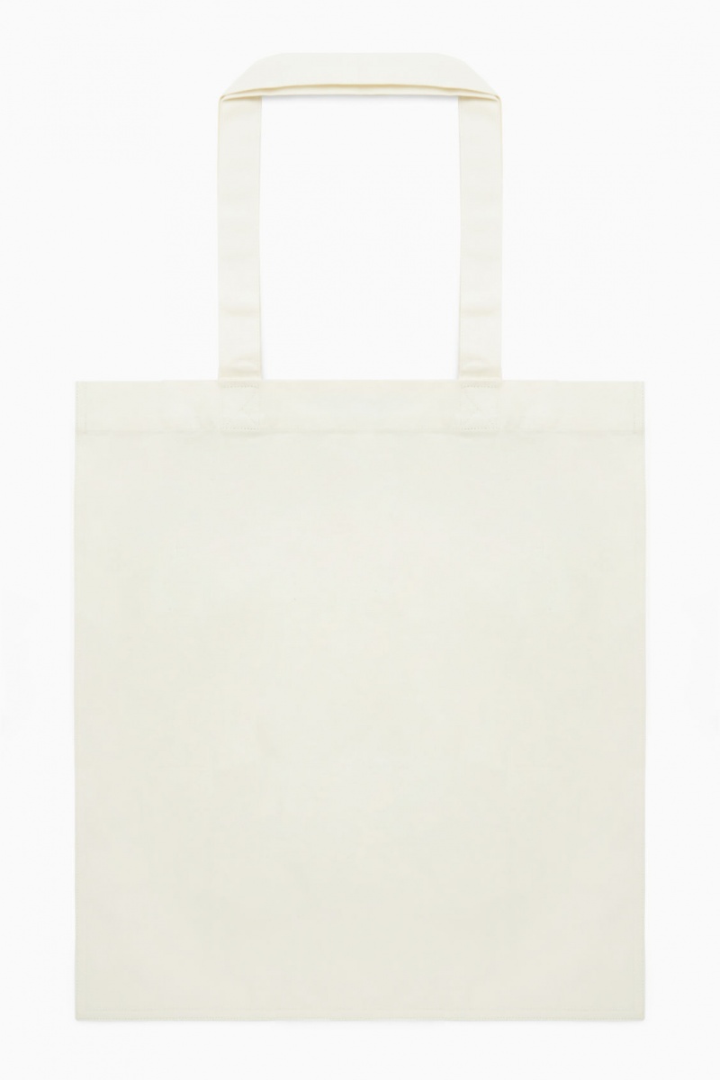 Women's COS Canvas Tote Bags White NZ-12SFEKNOC
