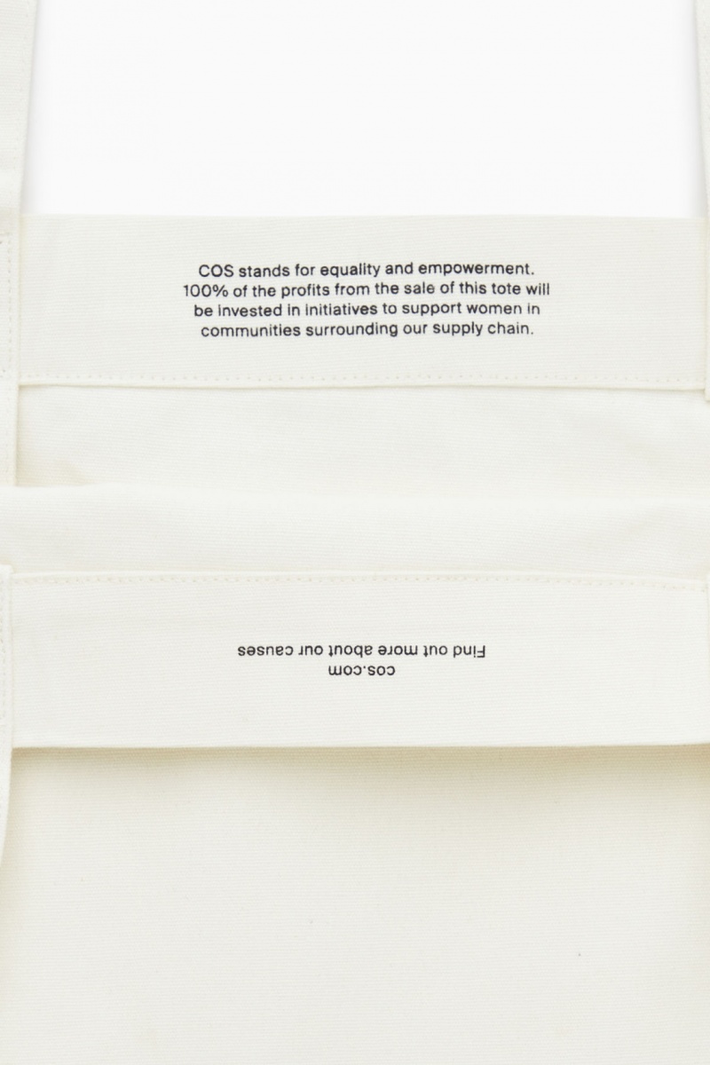 Women's COS Canvas Tote Bags White NZ-12SFEKNOC
