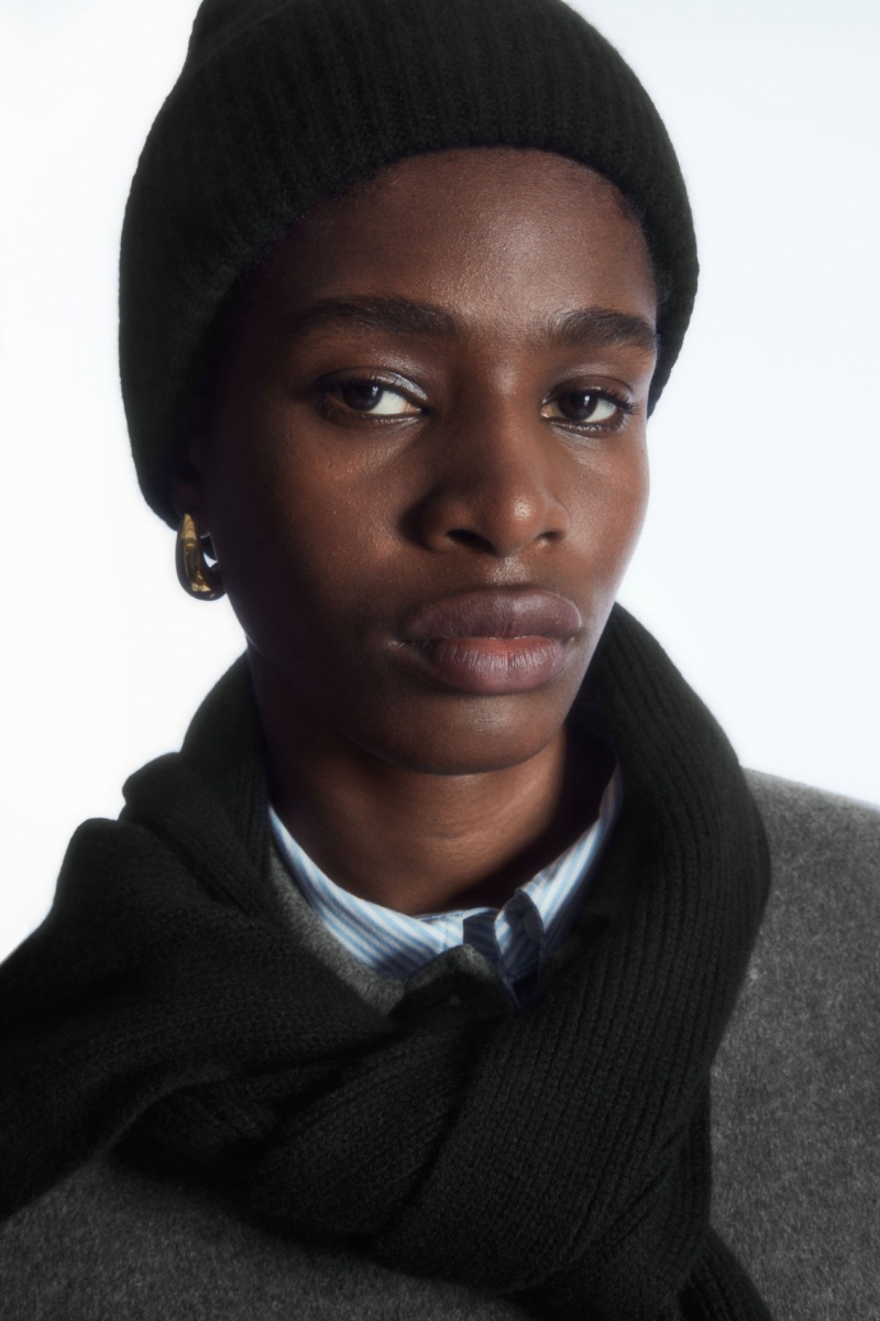 Women's COS Cashmere-Blend Beanie Black NZ-80YUVWJHD