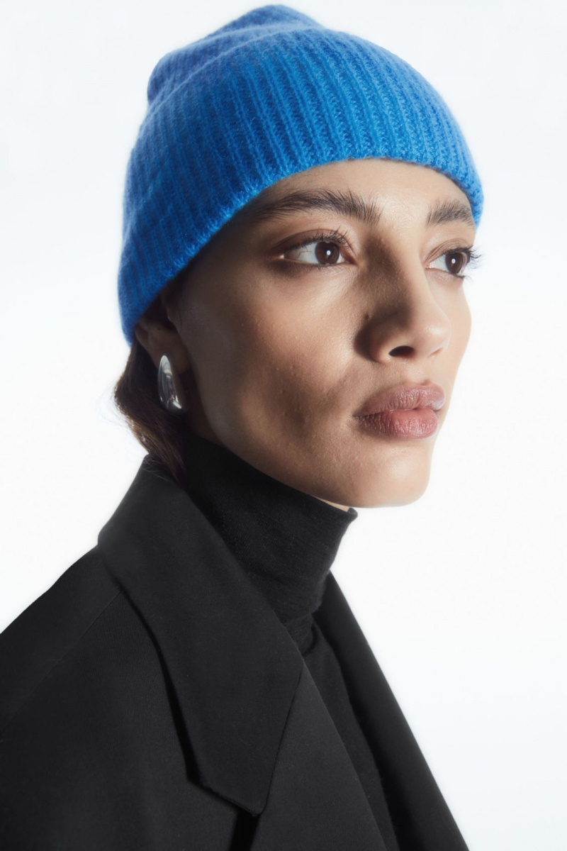 Women's COS Cashmere-Blend Beanie Light Blue NZ-52LJSXVAI