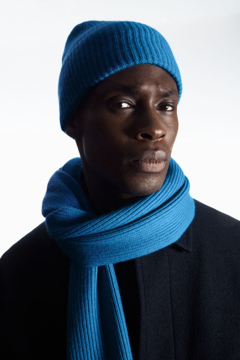 Women's COS Cashmere-Blend Beanie Light Blue NZ-52LJSXVAI