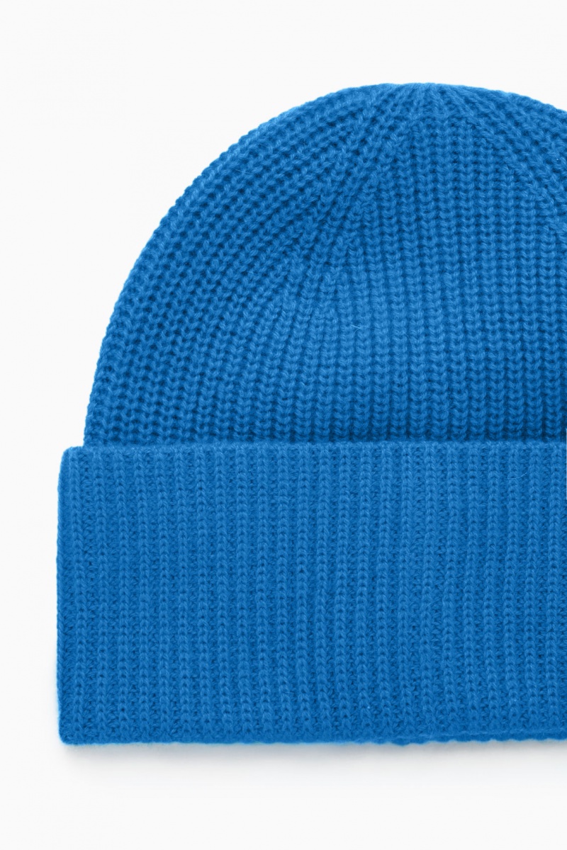 Women's COS Cashmere-Blend Beanie Light Blue NZ-52LJSXVAI