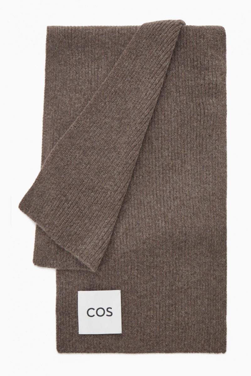 Women's COS Cashmere-Blend Scarf Dark Brown NZ-09MCPTBUA