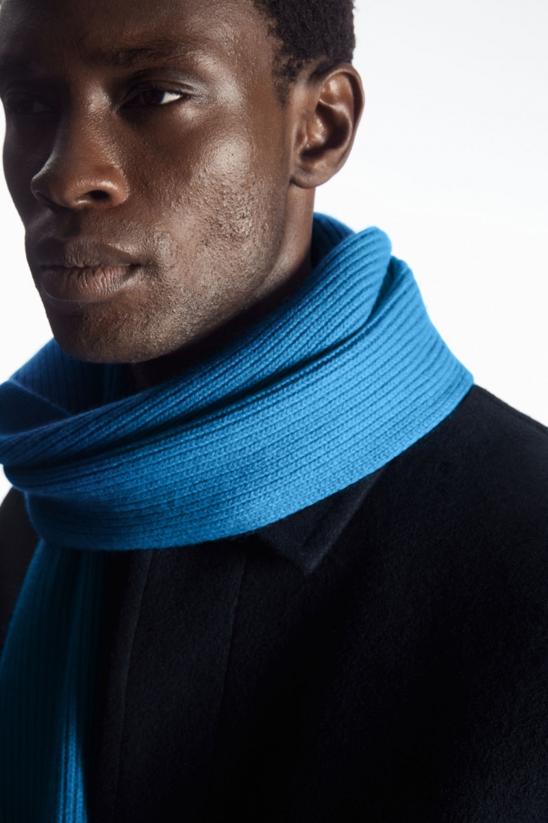 Women's COS Cashmere-Blend Scarf Light Blue NZ-19TERGUNL