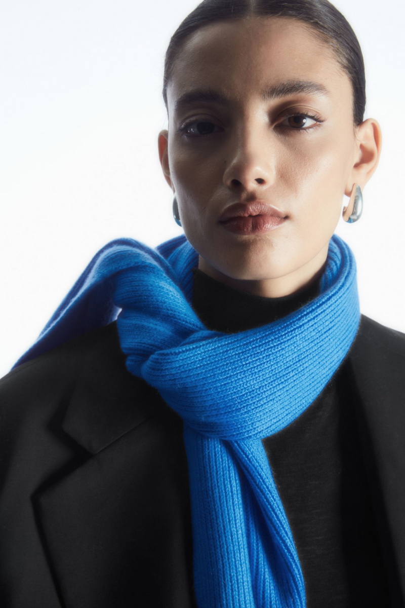 Women's COS Cashmere-Blend Scarf Light Blue NZ-07WIJMPGN