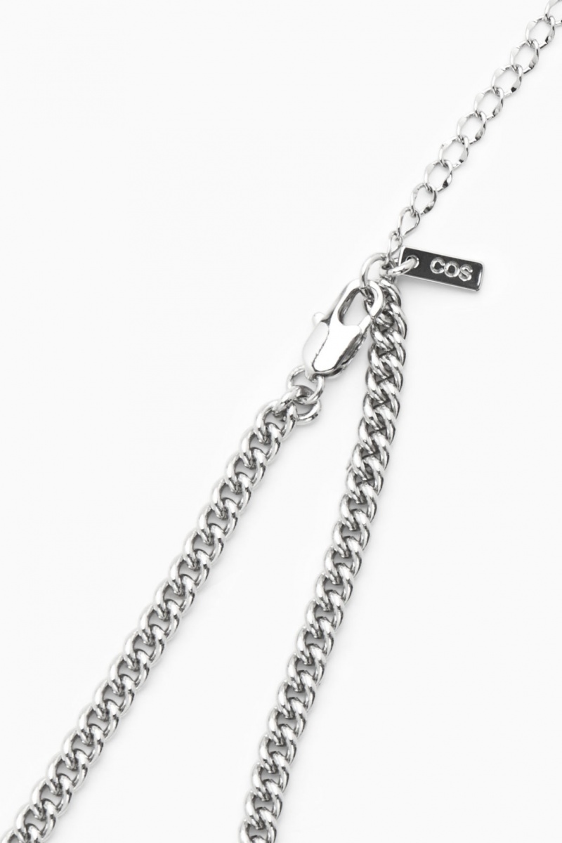 Women's COS Chainmail Triangle Bras Silver NZ-38SZRPTKL