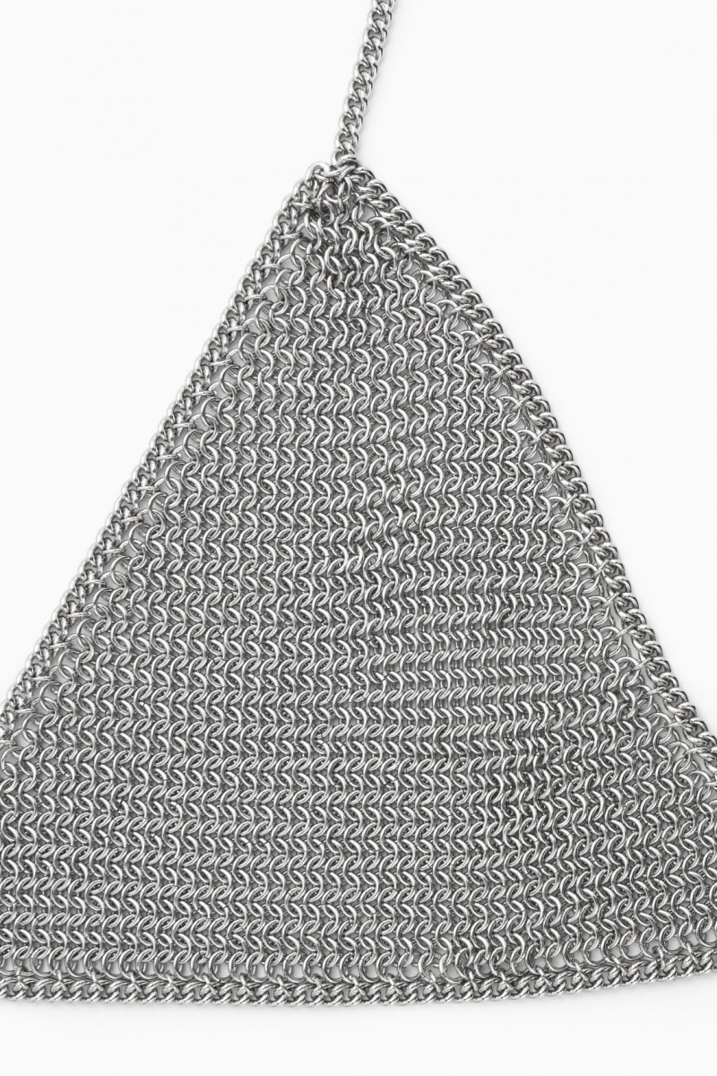 Women's COS Chainmail Triangle Bras Silver NZ-48FIVDCZG