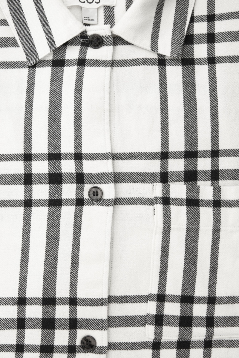 Women's COS Checked Flannel Pajama Set Pajamas White / Black NZ-72BONXCQM