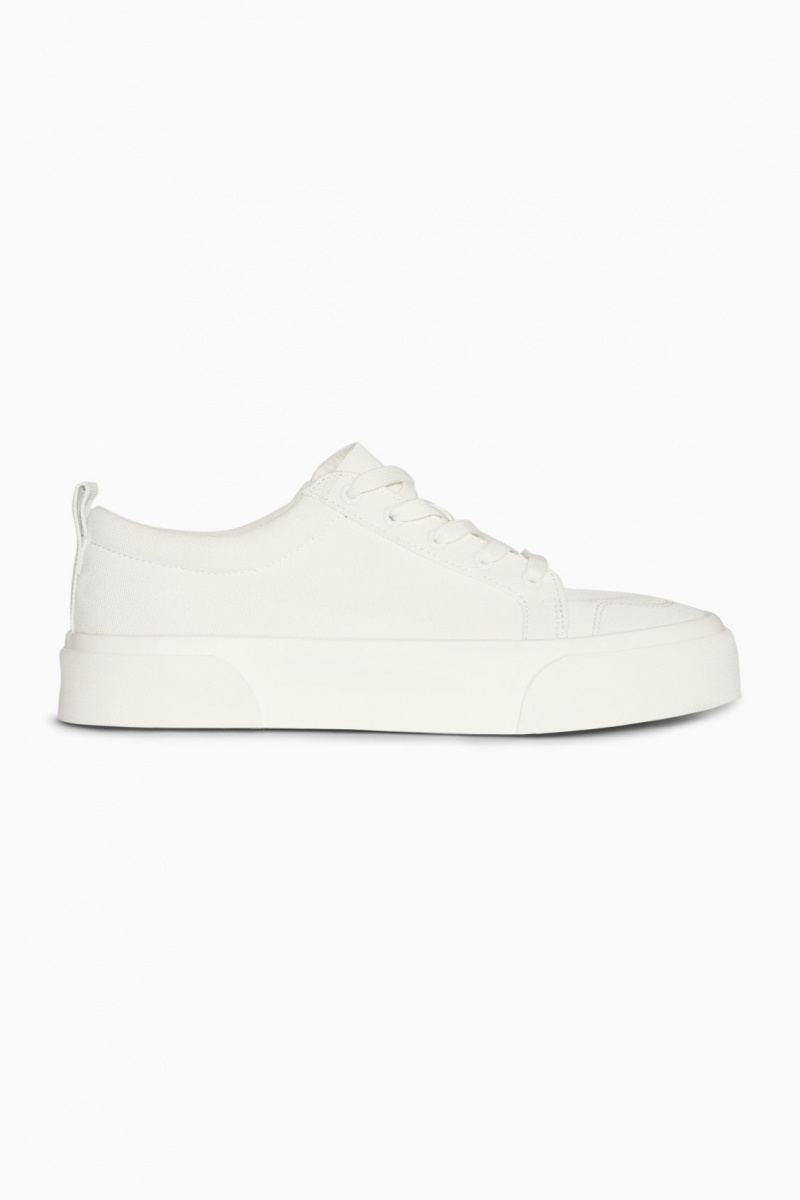 Women's COS Chunky Canvas Sneakers White NZ-26NGJRDUL