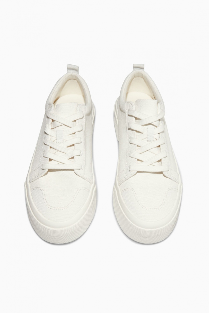 Women's COS Chunky Canvas Sneakers White NZ-26NGJRDUL