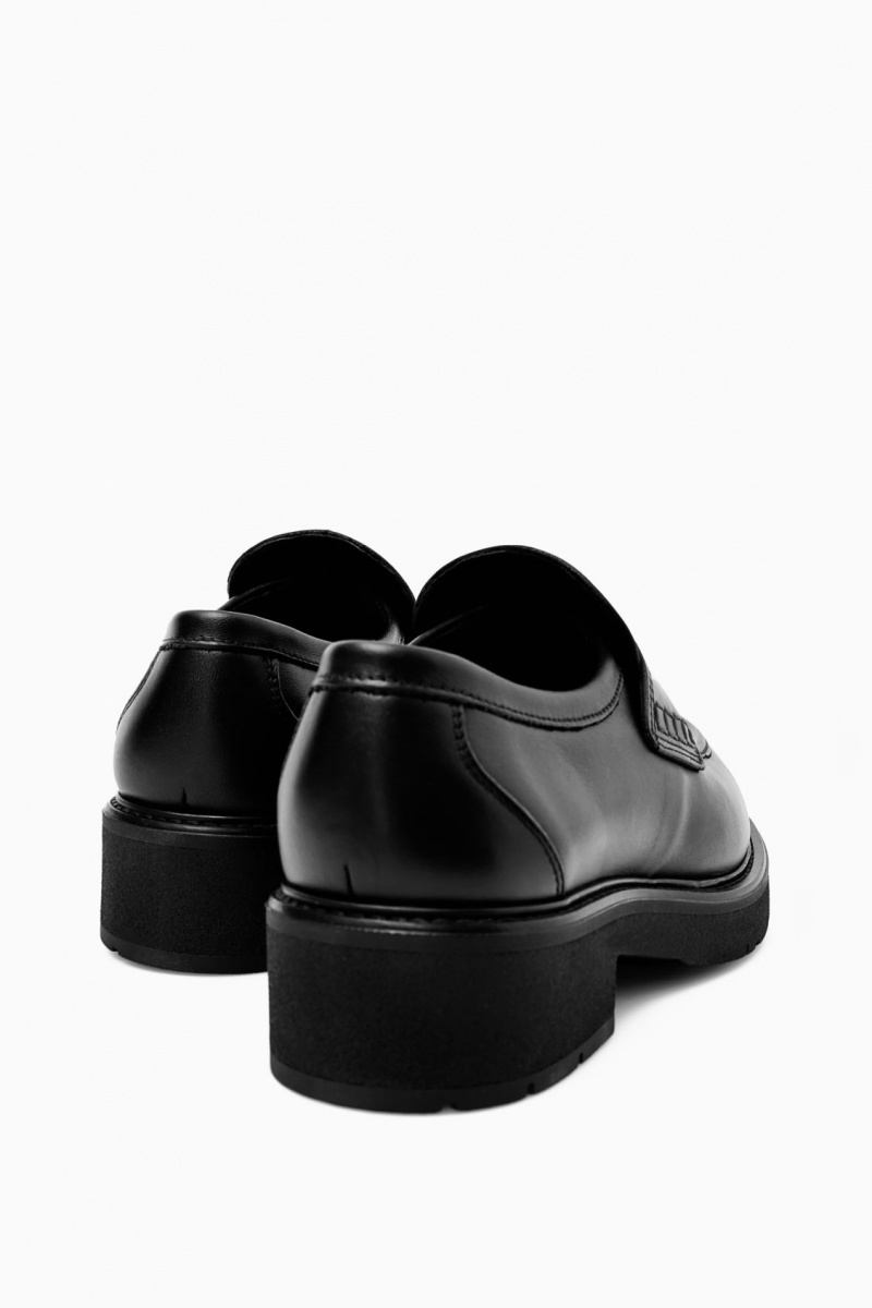 Women's COS Chunky Leather Penny Loafers Black NZ-18SLTNGVX