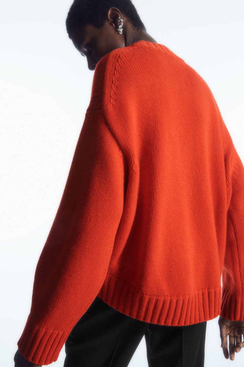 Women's COS Chunky Pure Cashmere Crew-Neck Jumpers Light Orange NZ-85ZFBWLHN