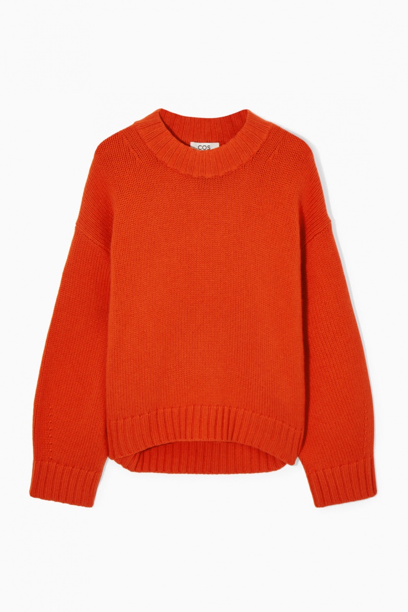 Women's COS Chunky Pure Cashmere Crew-Neck Jumpers Light Orange NZ-85ZFBWLHN