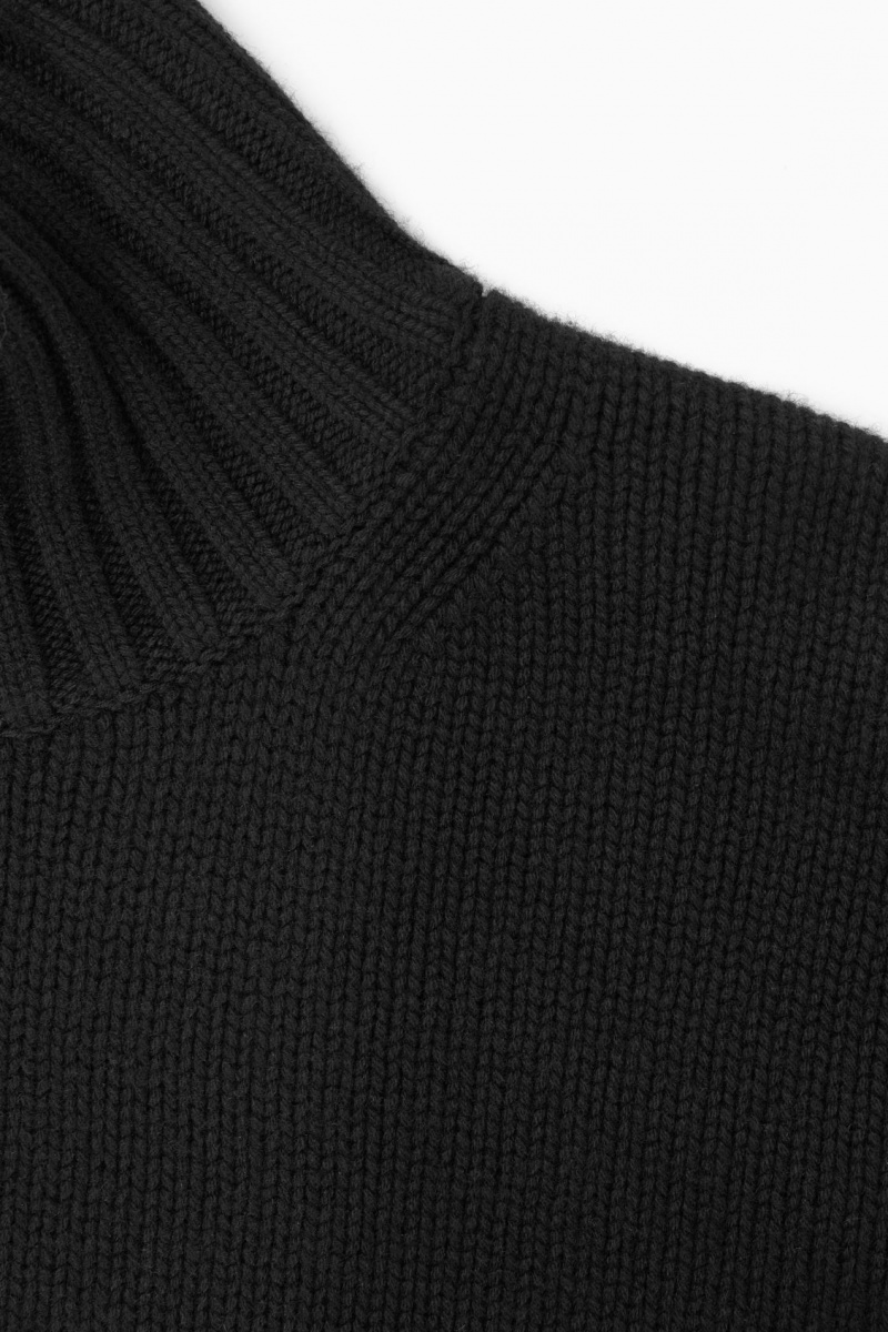 Women's COS Chunky Pure Cashmere Turtleneck Sweaters Black NZ-19TZSGRDB