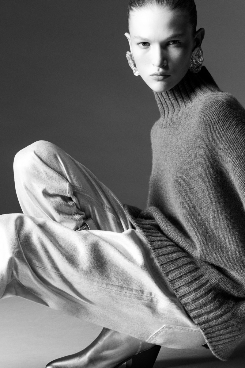 Women's COS Chunky Pure Cashmere Turtleneck Sweaters Dark Grey NZ-36CFIQNGR