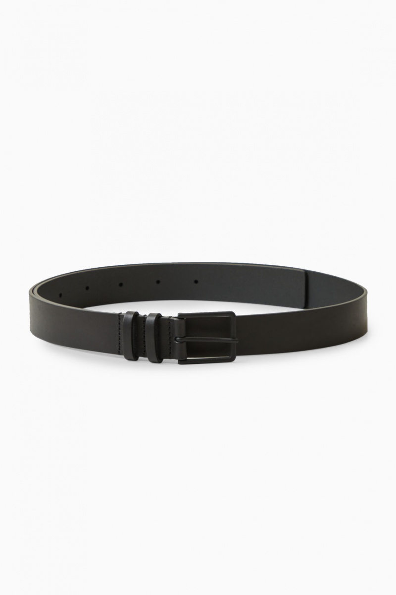 Women's COS Classic Leather Belts Black NZ-01WMQBXDO