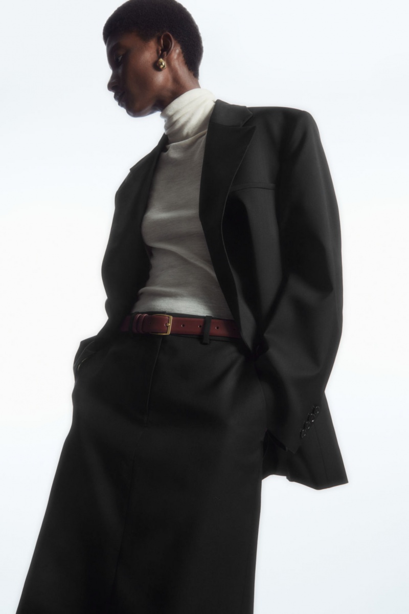 Women's COS Classic Leather Belts Brown NZ-61MLYETVC