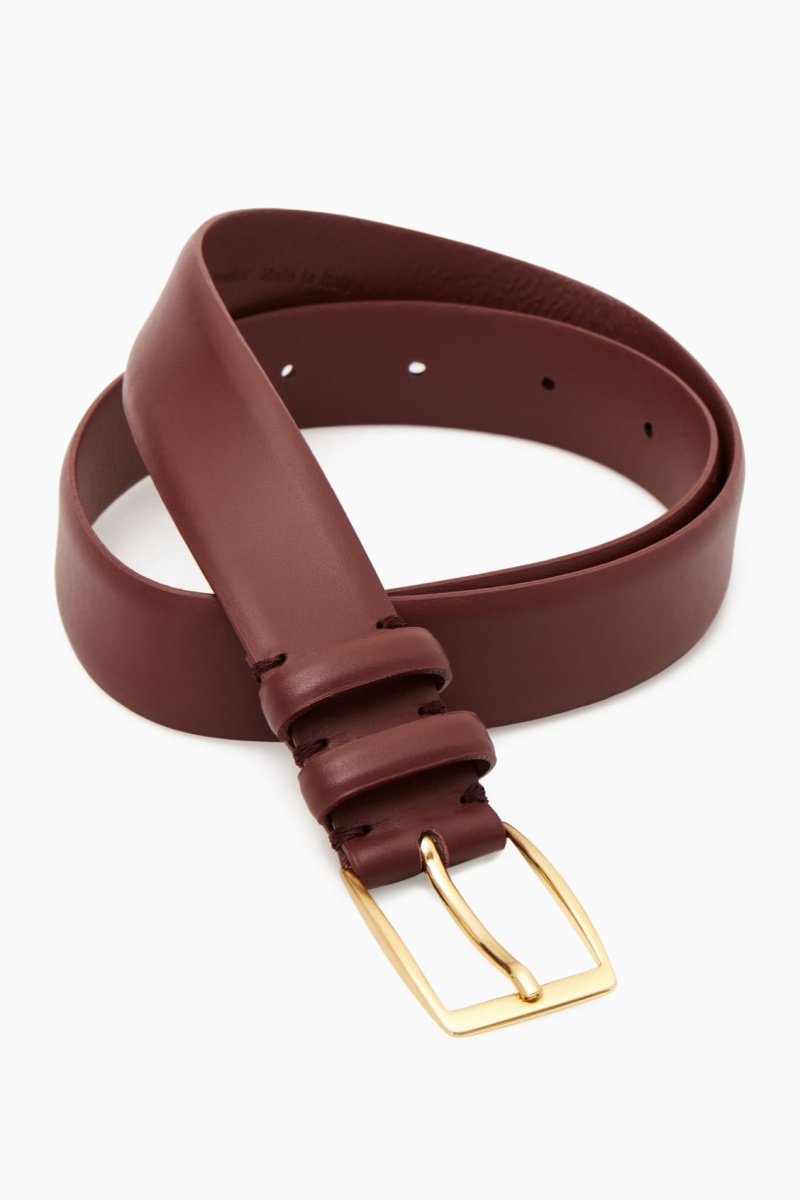 Women's COS Classic Leather Belts Brown NZ-61MLYETVC