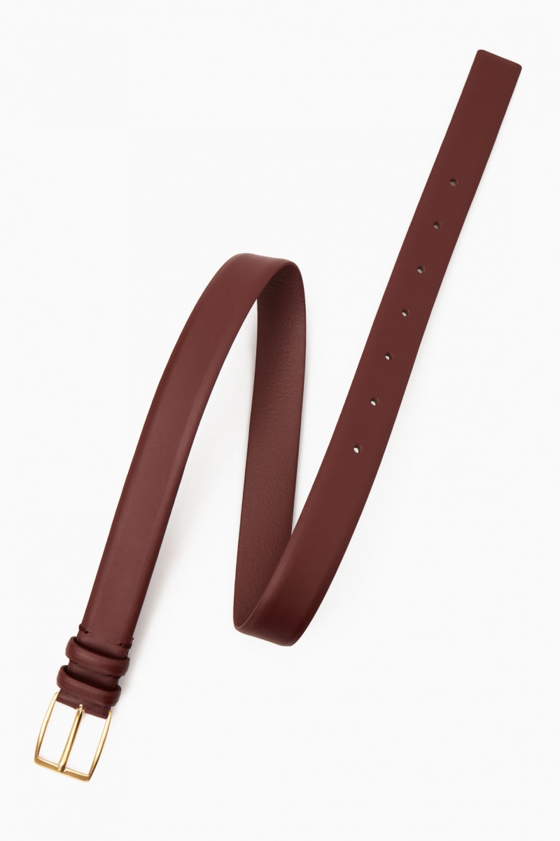 Women's COS Classic Leather Belts Brown NZ-61MLYETVC