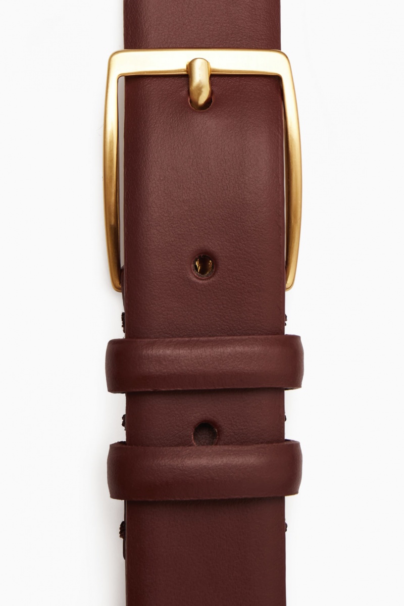 Women's COS Classic Leather Belts Brown NZ-61MLYETVC
