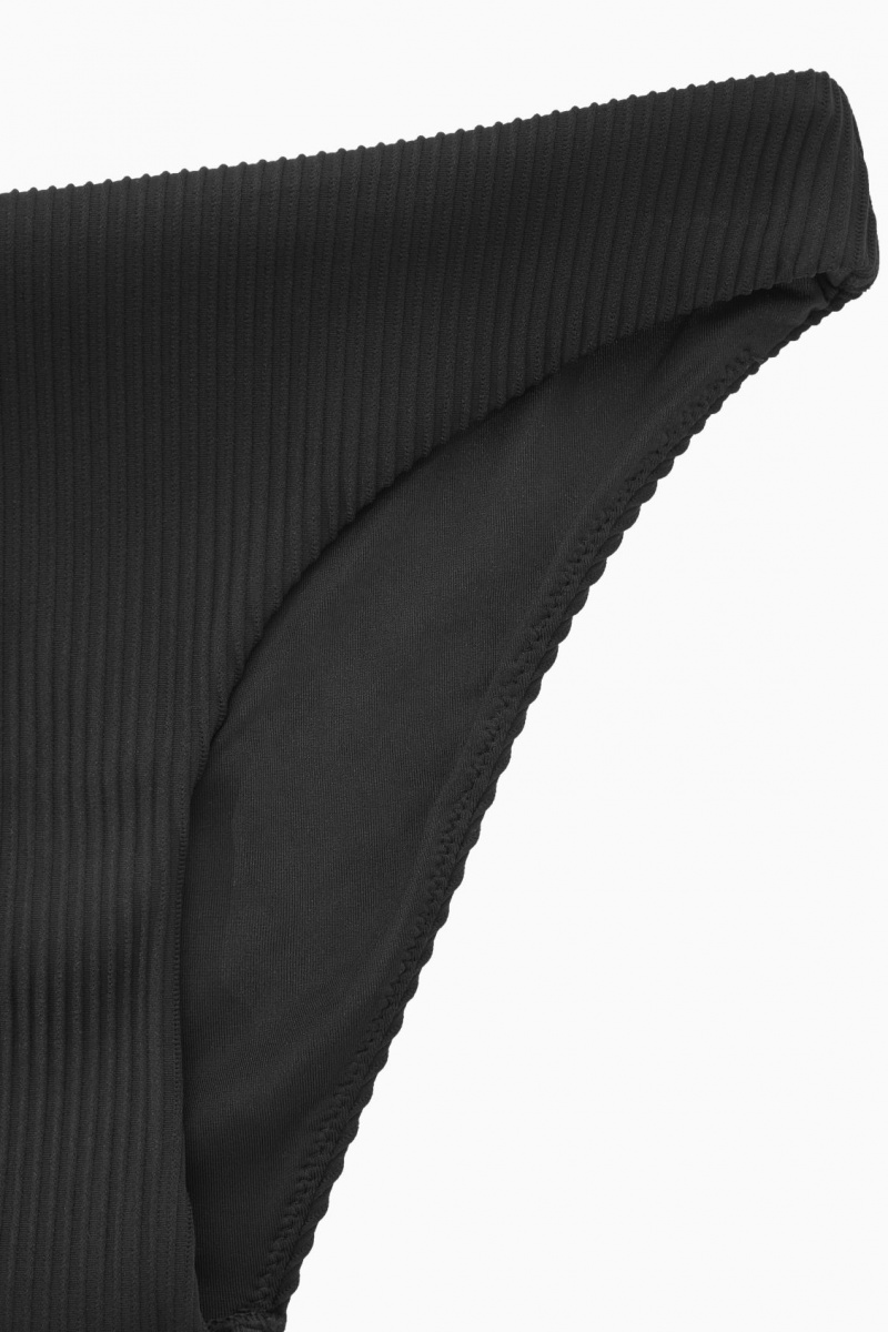 Women's COS Classic Ribbed Bikini Briefs Swimwear Black NZ-32IYLKWBM