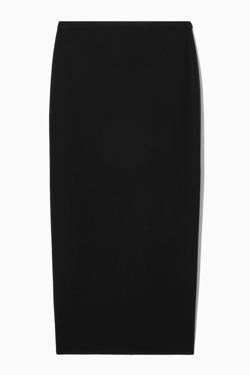 Women's COS Column Maxi Skirt Black NZ-49DSTZOCY