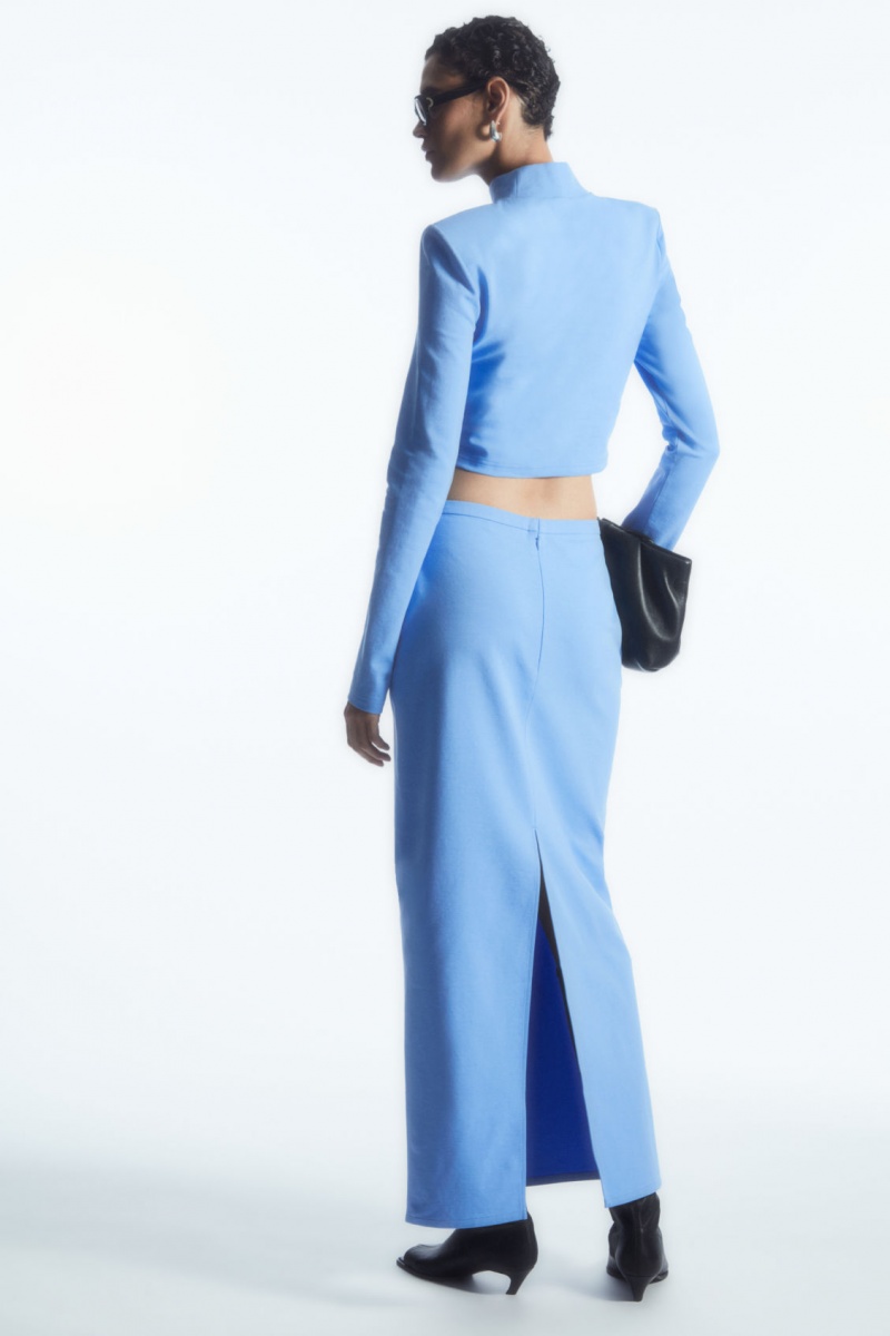 Women's COS Column Maxi Skirt Light Blue NZ-71QOMZXTP