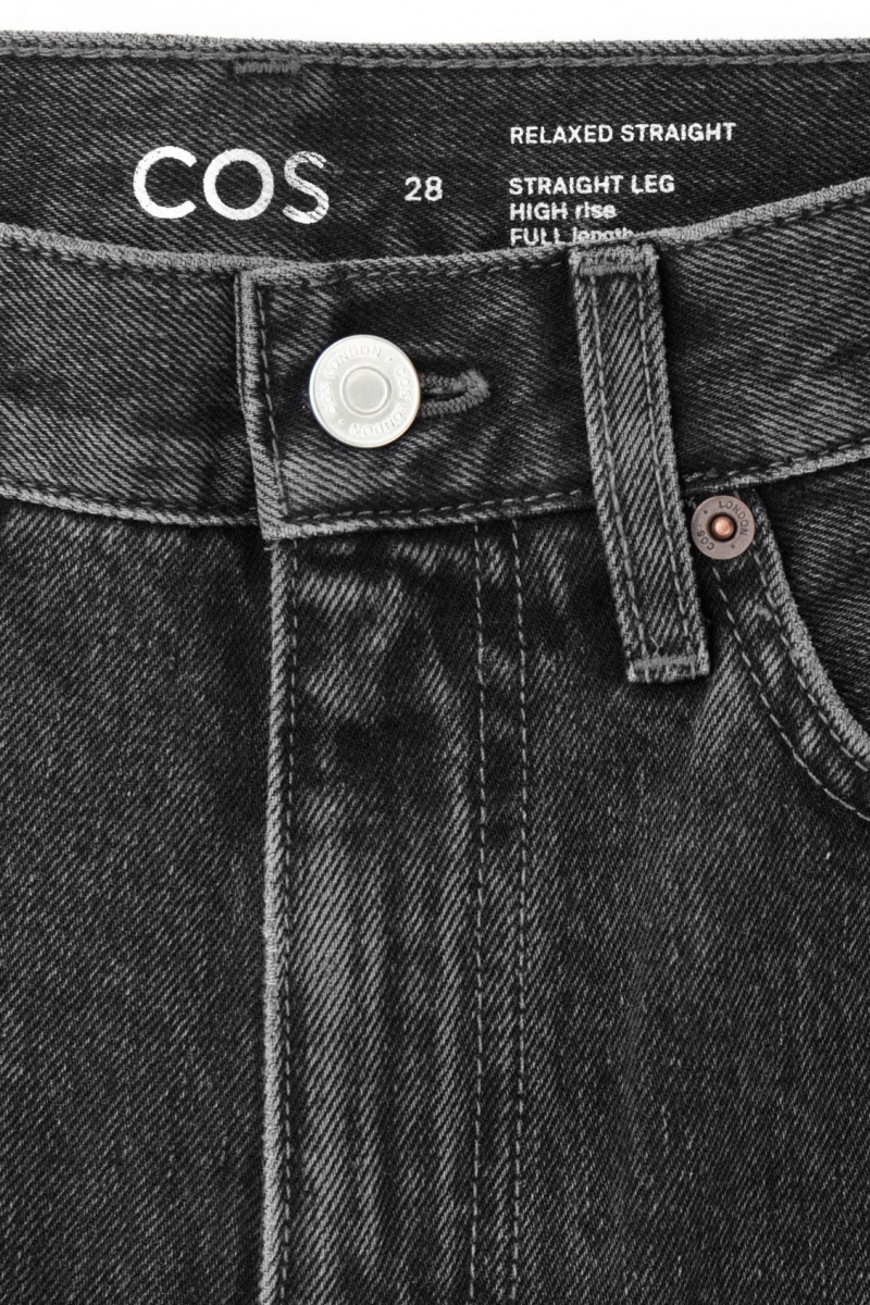 Women's COS Column Straight Jeans Black NZ-08QFHAVRY