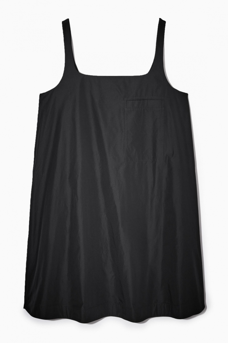 Women's COS Contrast-Panel Mini Dress Black NZ-01IOGCFXY