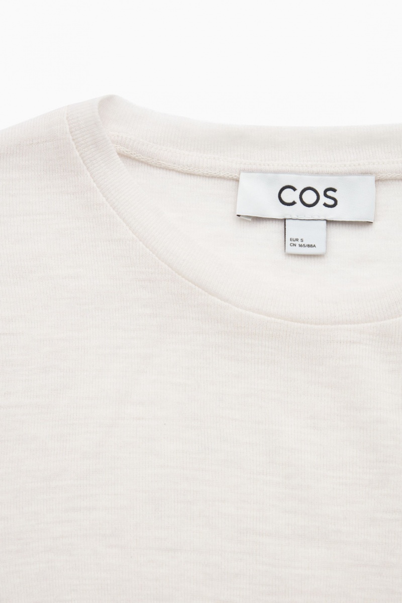 Women's COS Crew-Neck Merino Wool Top Sweaters White NZ-86OLQEXHJ