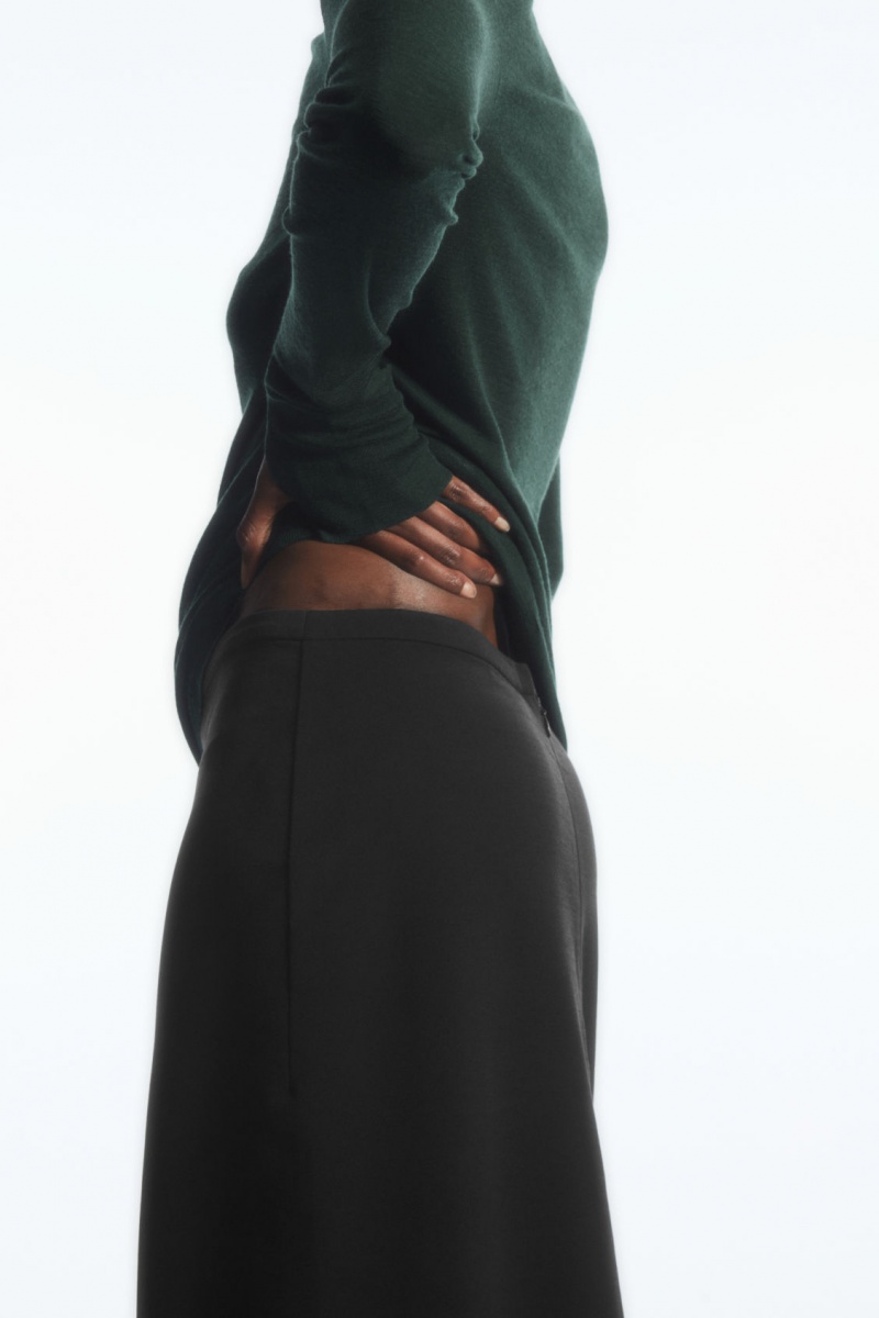 Women's COS Crew-Neck Merino Wool Top Sweaters Dark Green NZ-39NJPBKOE