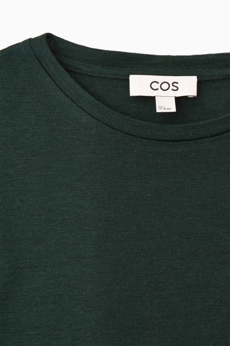 Women's COS Crew-Neck Merino Wool Top Sweaters Dark Green NZ-39NJPBKOE