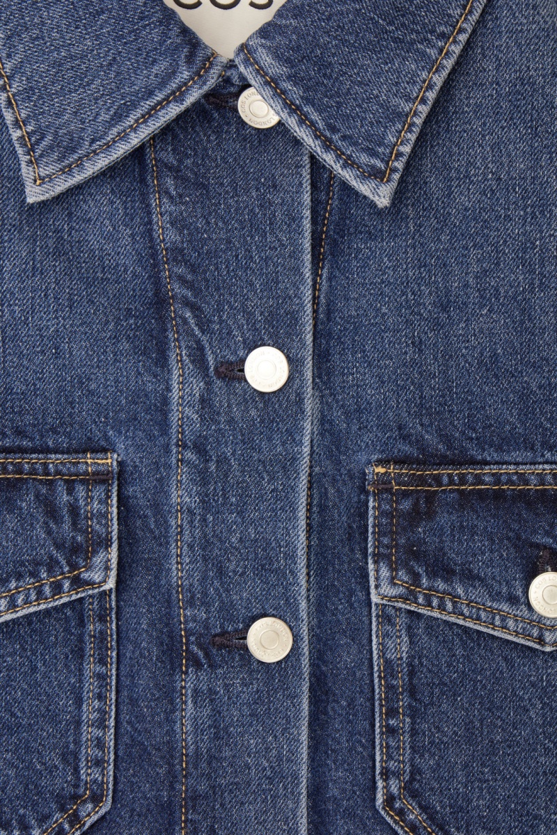 Women's COS Cropped Denim Jackets Blue NZ-73EMGVORU
