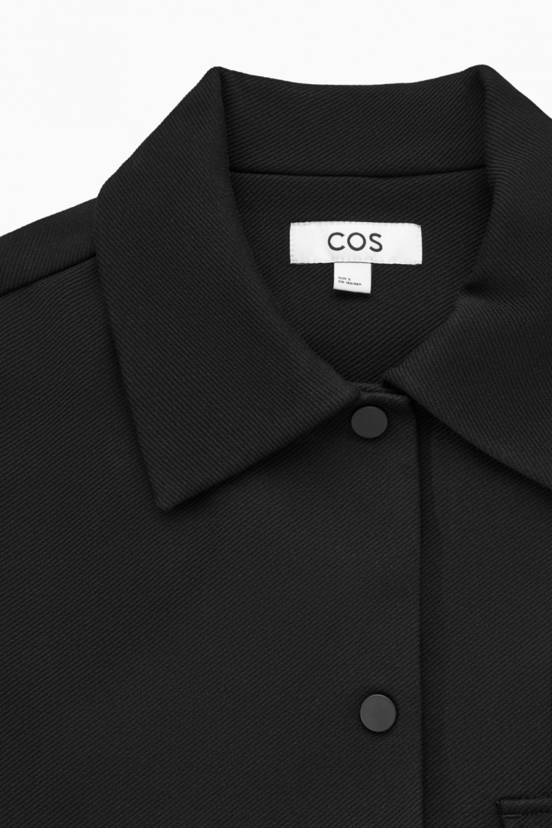 Women's COS Cropped Twill Jackets Black NZ-27PZDKOEI