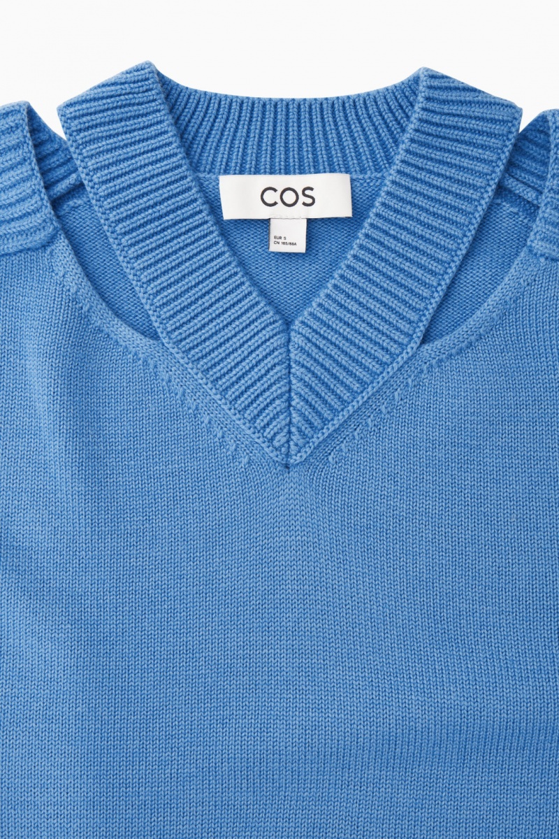 Women's COS Deconstructed Wool Sweaters Blue NZ-69UGQEXIH
