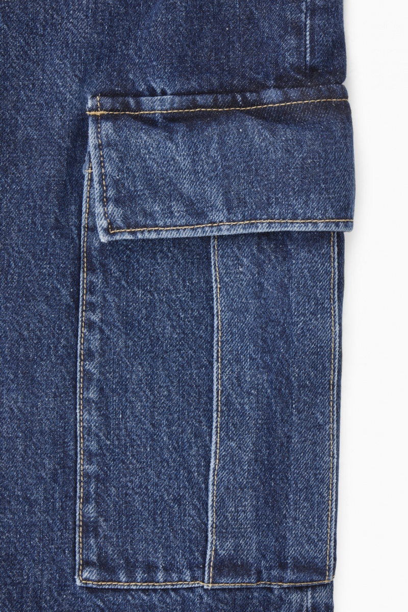 Women's COS Denim Cargo Pants Blue NZ-14UZOPTXB